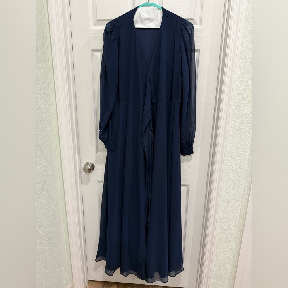 Lulus Navy Blue Wrap Dress